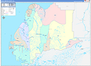 Wade Hampton County Wall Map Color Cast Style